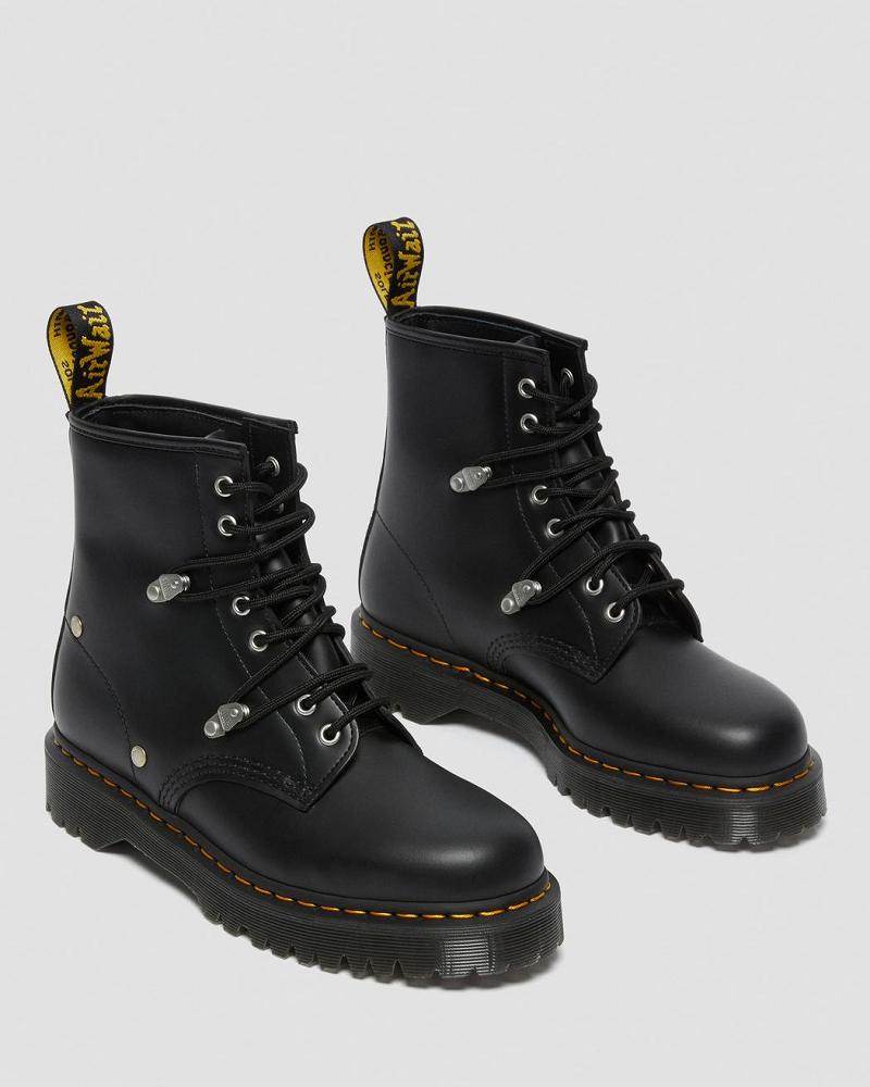 Black Men's Dr Martens 1460 Bex Stud Leather Lace Up Boots | CA 503RVD